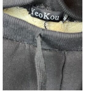 YeoKou Black Fleece Lined Sweatpants Joggers‎ Womens Comfy Warm